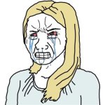 wojak cry blond woman