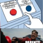 parents be like | BLAME YOUR KID'S DEPRESSION ON SCHOOL; BLAME YOUR KID'S DEPRESSION ON SCREENS; PARENTS | image tagged in robotnik pressing red button,memes,funny,relatable,relatable memes | made w/ Imgflip meme maker