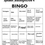 speakre blacklight crow bingo template