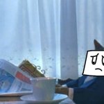 jammy newspaper cat