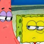 Patrick and SpongeBob staring at each other