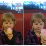 Shocked ice cream girl