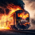 Fiery Train Wreck