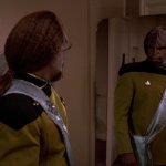 Worf Looking In Mirror