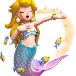 Peach singing with the fishes