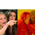 woman shouting at drake