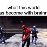 stop the brainrot | what this world has become with brainrot | image tagged in gifs,spiderman,brainrot,ice cream | made w/ Imgflip video-to-gif maker