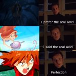 asuka is thr real ariel | image tagged in the real ariel meme,asuka langley soryu,neon genesis evangelion,the little mermaid,funny memes | made w/ Imgflip meme maker