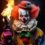 clown with a flamethrower