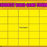 favorite video game shows bingo