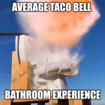 Don't ask how I took this picture. | AVERAGE TACO BELL; BATHROOM EXPERIENCE | image tagged in toilet explodes | made w/ Imgflip meme maker