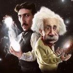 Nikola Tesla & Albert Einstein (gif version of template) GIF Template