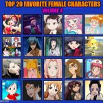 top 20 favorite female characters volume 4