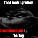 That feeling when circumcision is today | That feeling when; is; Circumcision; Today | image tagged in blue grinch,that feeling when,circumcision,is,today | made w/ Imgflip meme maker