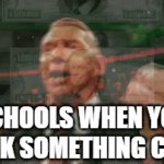 things happened. | SCHOOLS WHEN YOU BREAK SOMETHING CHEAP | image tagged in gifs,memes,school | made w/ Imgflip video-to-gif maker