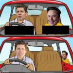 Elon Musk and Sam Altman in a Car template