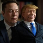 Elon Musk Donald Trump #Elonald ventriloquist dummy