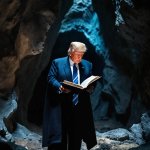 Donald Trump in a cave. And he does cave, doesn't he?