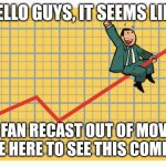 Man riding arrow | HELLO GUYS, IT SEEMS LIKE; MY FAN RECAST OUT OF MOVIES ARE HERE TO SEE THIS COMING | image tagged in man riding arrow,spoof cast,meme,generation,high,quotes | made w/ Imgflip meme maker