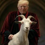 Donald Trump as Satan Riding a goat