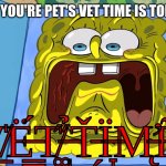 May this end Brainrot 4 good. New slangs are coming that aren't cringe. | ME WHEN YOU'RE PET'S VET TIME IS TOMORROW:; V̸̠̍Ë̶̳́T̸͚̋ ̶̩̉Ť̵̗Ï̶̞M̵̨̛Ẽ̵̞.̴̘̇ | image tagged in vet time | made w/ Imgflip meme maker