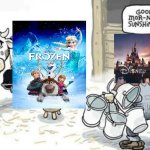 Disney Milking Frozen In A Nutshell | image tagged in good morning sunshine cow,disney | made w/ Imgflip meme maker