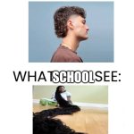 what school sees vs what students see | STUDENTS; SCHOOL | image tagged in what adults see what kids see | made w/ Imgflip meme maker