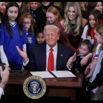 Trump with girls meme