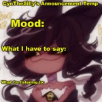 CynTheSilly's Announcement meme