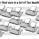 a lot of fax machines