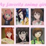 my favorite anime girls | image tagged in my favorite anime girls,anime,redheads,sci-fi,cuteness,videogames | made w/ Imgflip meme maker