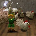 Link and cucco