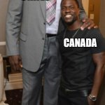 Economic Clout | UNITED STATES; CANADA | image tagged in kevin hart and shaq,economic clout | made w/ Imgflip meme maker