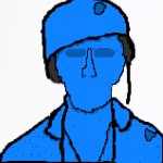 Blue plastic soldier 1k yard stare