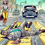 Man in road