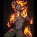 Furry on fire