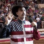 Borat in America flag shirt meme