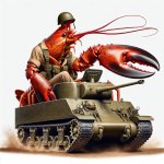 Lobster driving a tank