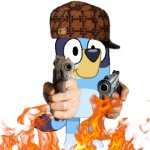 Bluey Has A Gun And She Shoots Out Fire