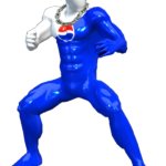 He went through another training arc. | SSGSS PEPSIMAN | image tagged in pepsiman,blue | made w/ Imgflip meme maker