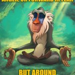 Be Aware Of Your Surroundings | LET'S NOT LOOK BACK IN ANGER, OR FORWARD IN FEAR; BUT AROUND US IN AWARENESS | image tagged in rafiki wisdom,be aware,be kind,love wins,knowledge is power,memes | made w/ Imgflip meme maker