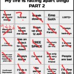 help | image tagged in my life is falling apart bingo part 2 | made w/ Imgflip meme maker