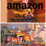 r u sur3? | Electronic stores; Holiday only stores; Party surplus stores; Malls | image tagged in no one is getting replaced,funny,memes | made w/ Imgflip meme maker