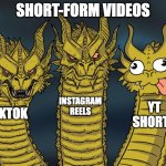 yes very respectful i know | SHORT-FORM VIDEOS; INSTAGRAM REELS; YT SHORTS; TIKTOK | image tagged in three-headed dragon,yt shorts,tiktok | made w/ Imgflip meme maker