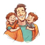 Dad with sons