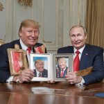 Trump and his boss Putin look at old photographs together