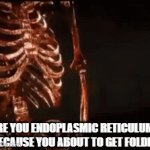 Science meme | ARE YOU ENDOPLASMIC RETICULUM? BECAUSE YOU ABOUT TO GET FOLDED | image tagged in gifs,fun,funny,science,cool,smart | made w/ Imgflip video-to-gif maker