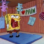 spongebob lifting weight