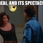 Seinfeld Terry Hatcher Real and Spectacular | ITS REAL, AND ITS SPECTACULAR | image tagged in they're real and they're spectacular | made w/ Imgflip meme maker
