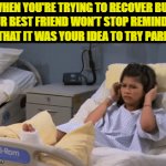 parkour | WHEN YOU'RE TRYING TO RECOVER BUT YOUR BEST FRIEND WON’T STOP REMINDING YOU THAT IT WAS YOUR IDEA TO TRY PARKOUR | image tagged in gifs,memes | made w/ Imgflip video-to-gif maker